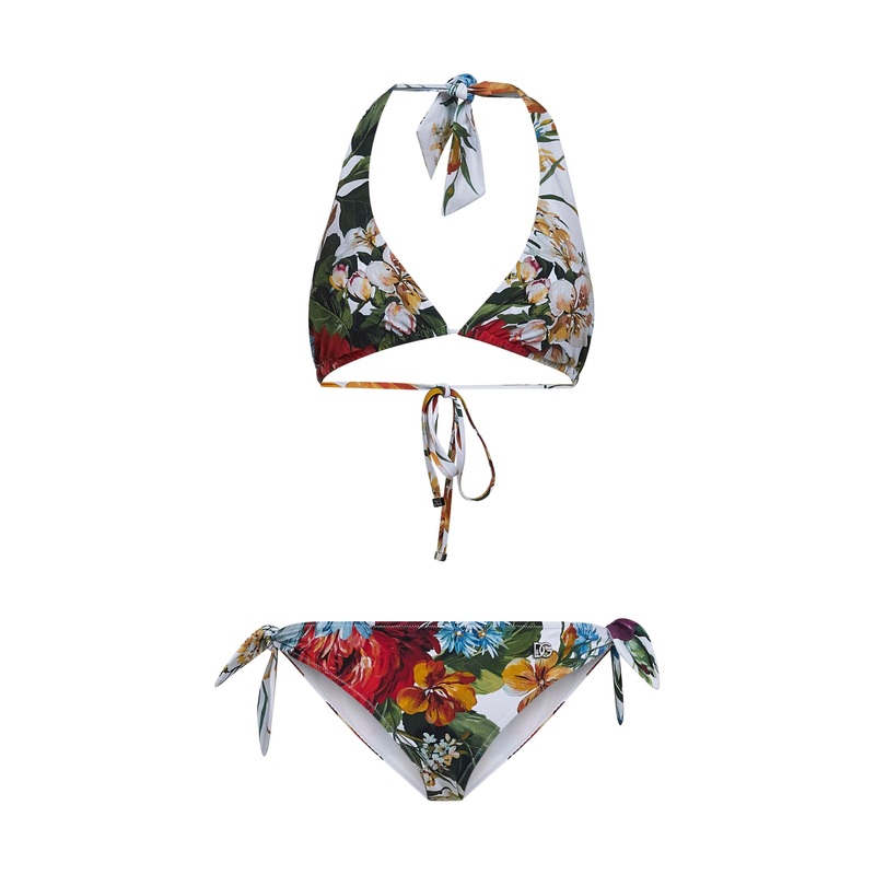 Flower print triangle bikini|1|2|3