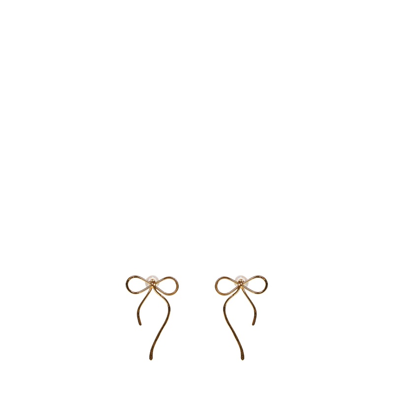 Gold Bow stud earrings|PZ