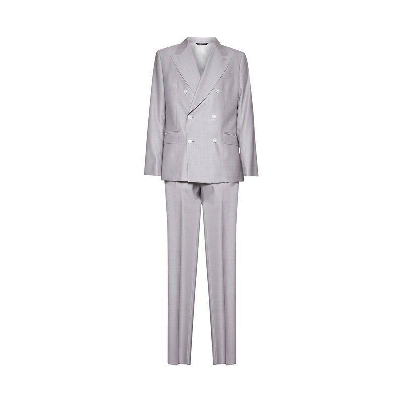 Grey wool and silk tailored suit