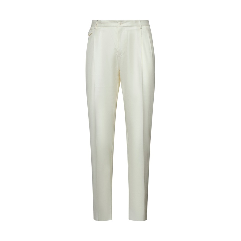 Ivory flannel trousers|50|54