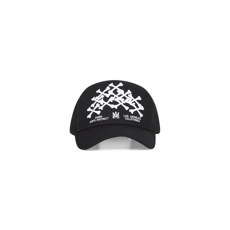 Black Bones Stacked trucker hat
