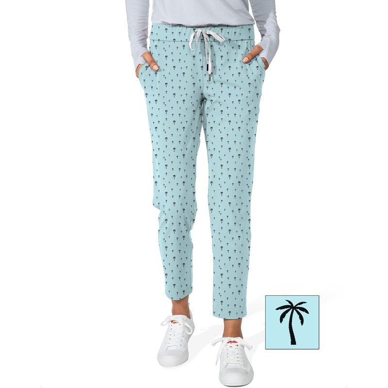 light blue palm Women’s 7/8 Stretch Ankle Golf Pants Custom The Background Color