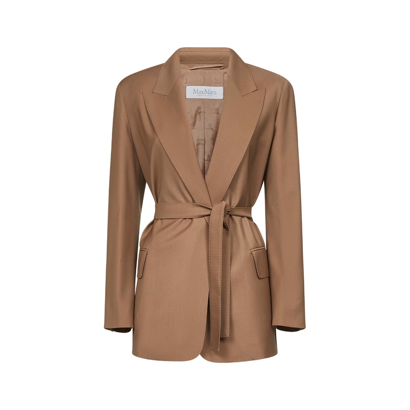 Brown canvas TALENTO belted blazer