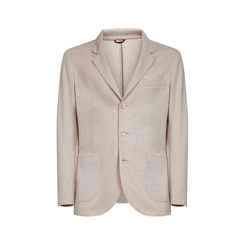 Beige cashmere jersey blazer|48|50|52|54