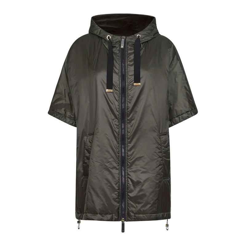 Black GREENCI hooded padded cape