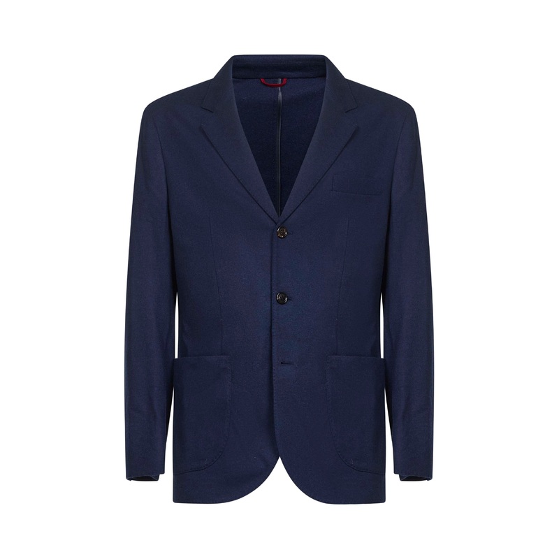 Blue cashmere jersey blazer|50|52|54|56