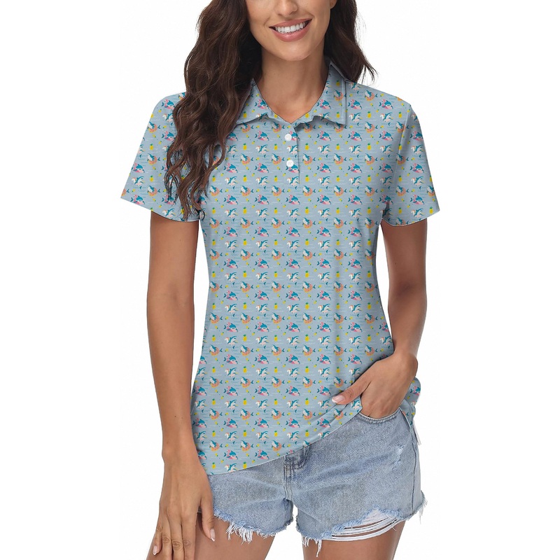 Shark Flamingo Unicorn Women’s Golf Polo