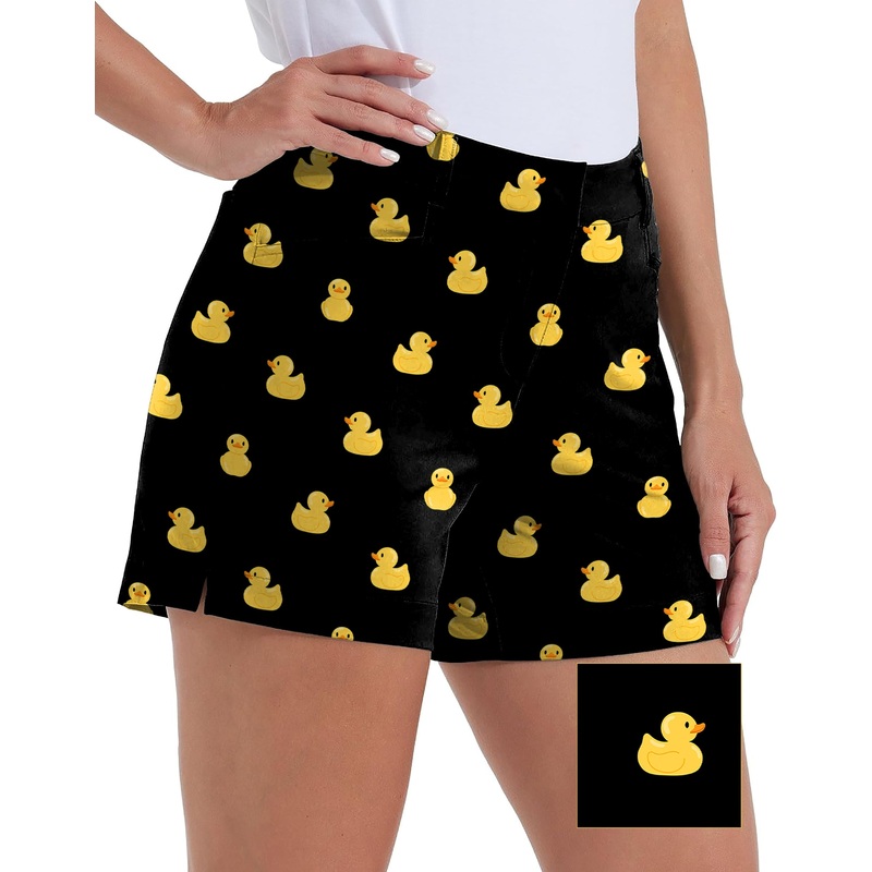 Yellow Rubber Duck Custom The Background Color Polo Own Logo 4.5/7/10 Golf Shorts Quick-Drying Woman Outdoor Casual Shorts With Pockets Waterproof