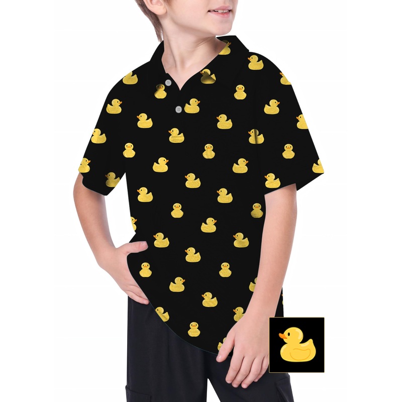 Youth Yellow Rubber Duck Custom The Background Color Golf Polo