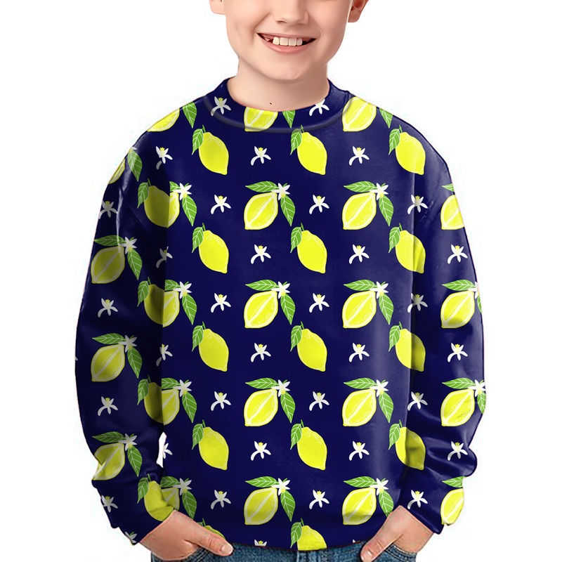Zesty lemon Crewneck Pullover Kids Ugly Sweater