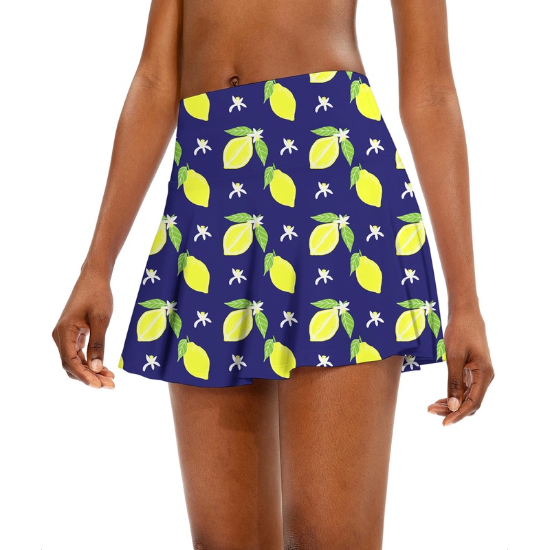 Zesty lemon Women’s Athletic Golf Skorts Flared Skirts