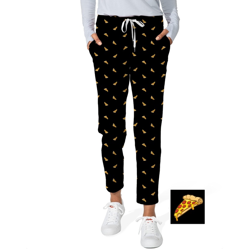 Delicious White Pizza Custom The Background Color Women’s 7/8 Stretch Ankle Golf Pants