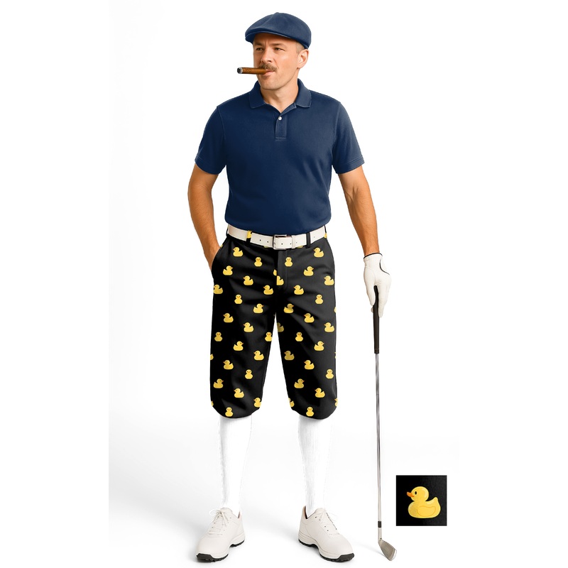 Yellow Rubber Duck Custom The Background Color Men’s Golf Knickers Pants
