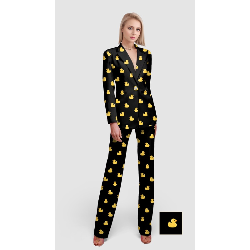 Yellow Rubber Duck Custom The Background Color Women’s Blazer Casual Work Office Blazer Suit set