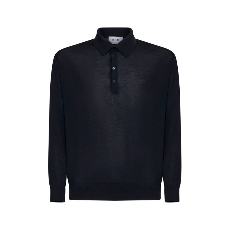 Blue virgin wool knit shirt|46|48|50|52|54|56