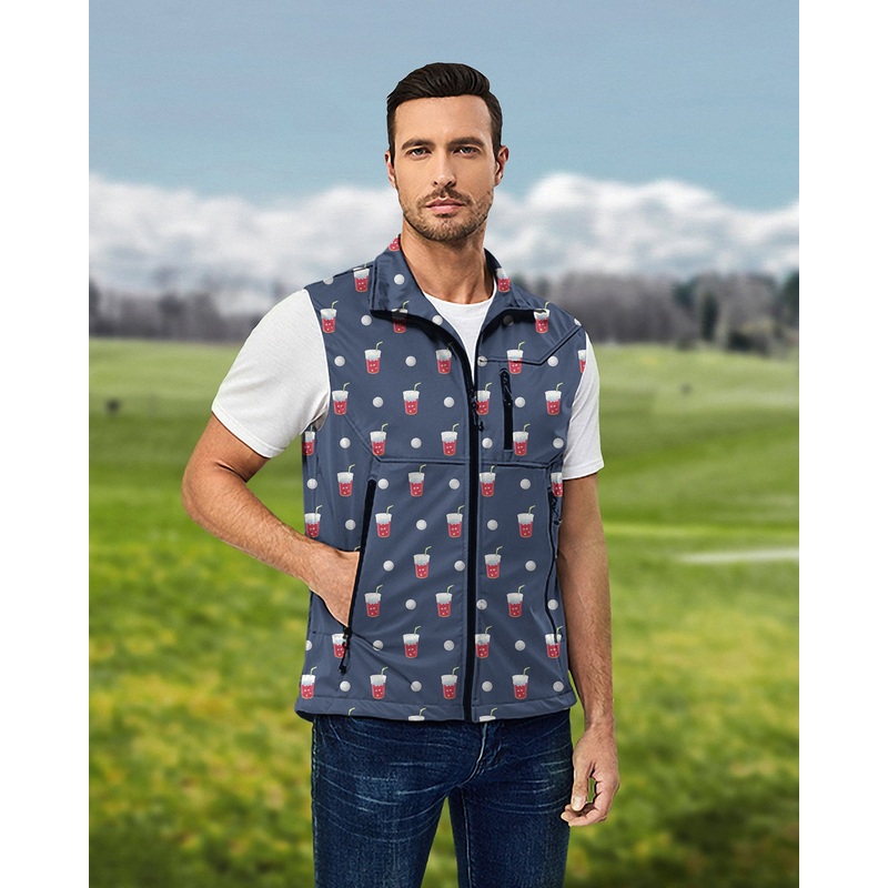Men’s 19th Hole Lightweight Softshell Vest Sleeveless Jacket for Golf Windproof Waterproof