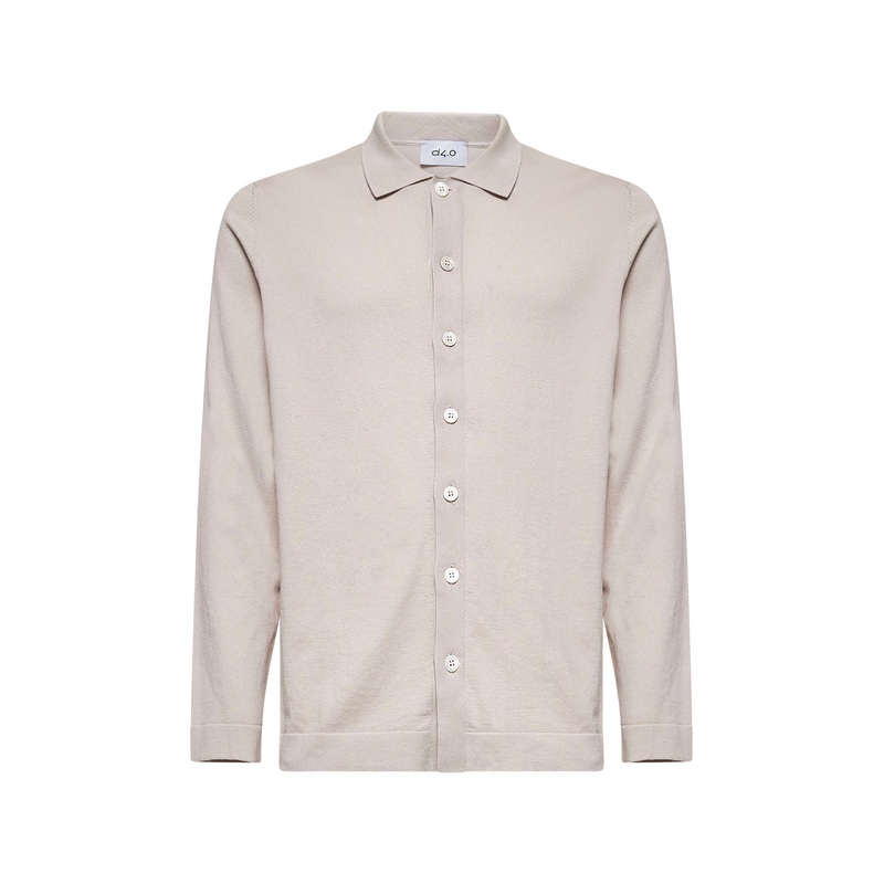 Beige cotton knit shirt|48|50|52|54|56