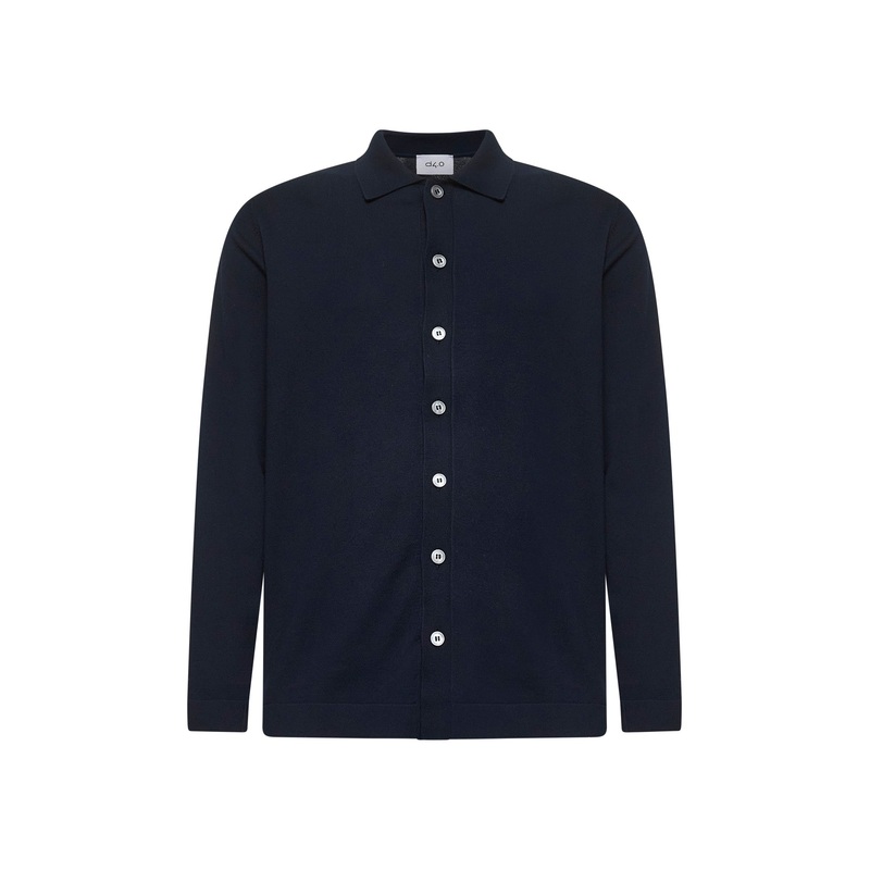 Blue cotton knit shirt|48|50|52|54|56