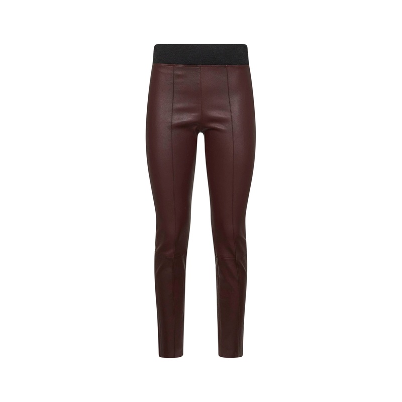 Burgundy stretch nappa leggings