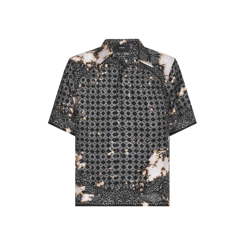 Black MA Quad Bleach Bandana bowling shirt