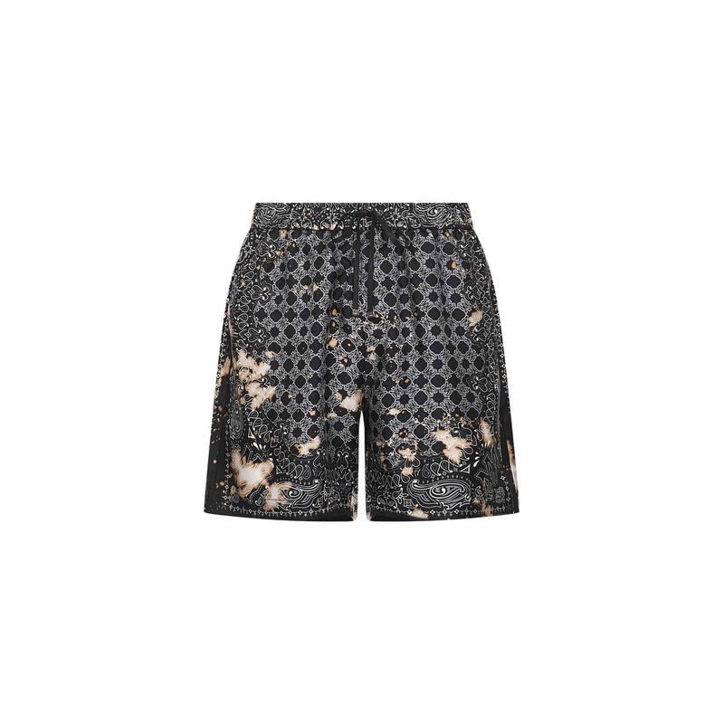 Black MA Quad Bleach Bandana shorts