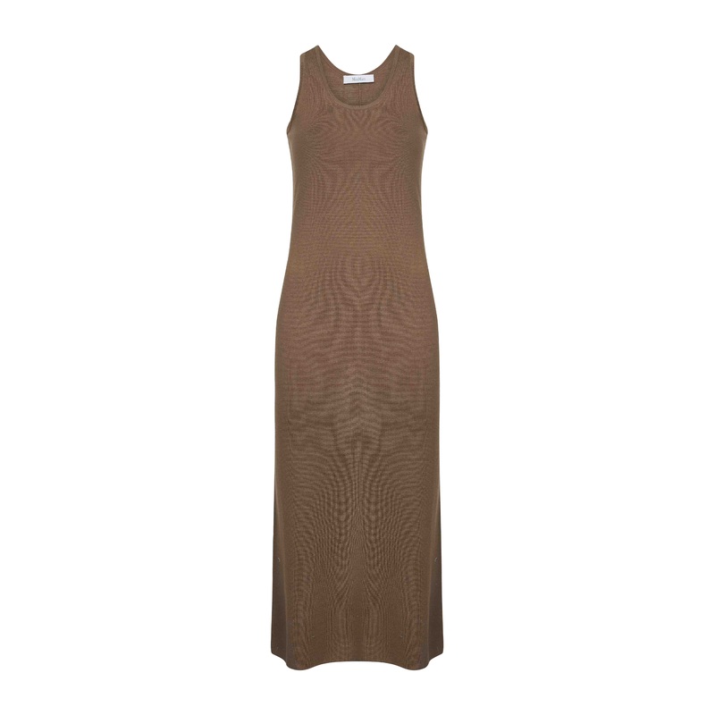 Brown wool ACERI slim fit dress