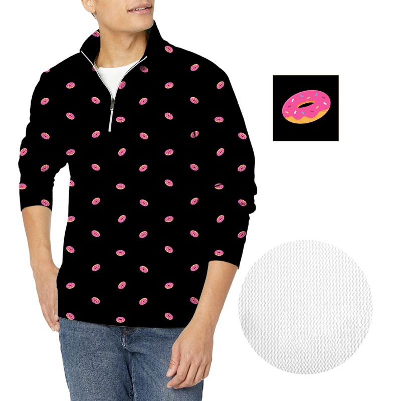 Donut Custom The Background Color Custom The Background Color Men’s Golf Waffle Zipper Pullover