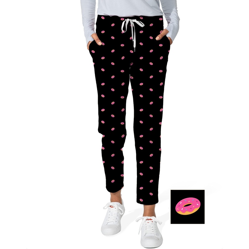 Donut Custom The Background Color Custom The Background Color Women’s 7/8 Stretch Ankle Golf Pants