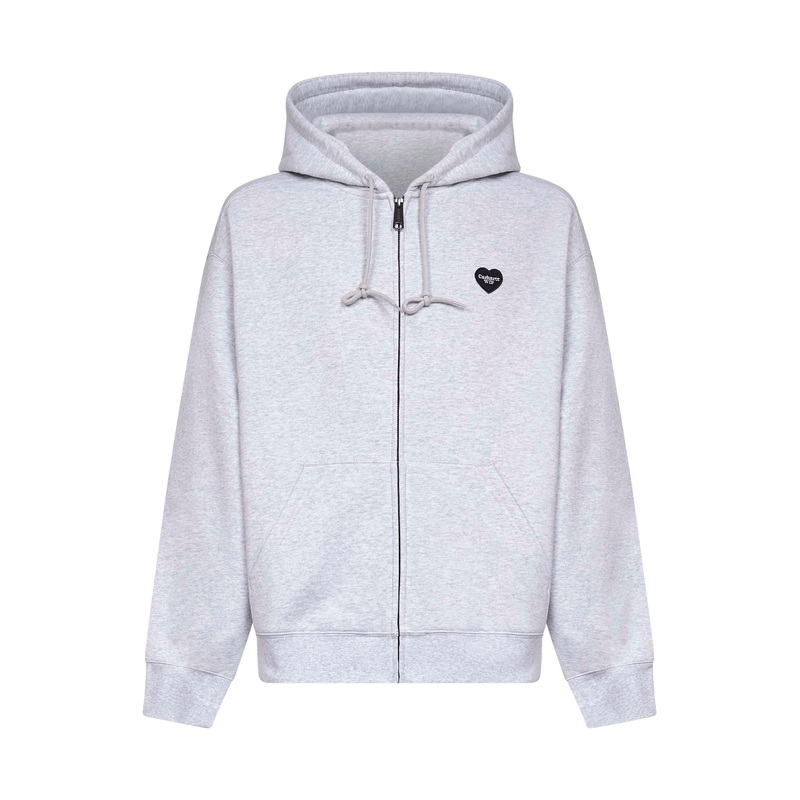 Grey Hooded Heart II Hartt zip-up hoodie