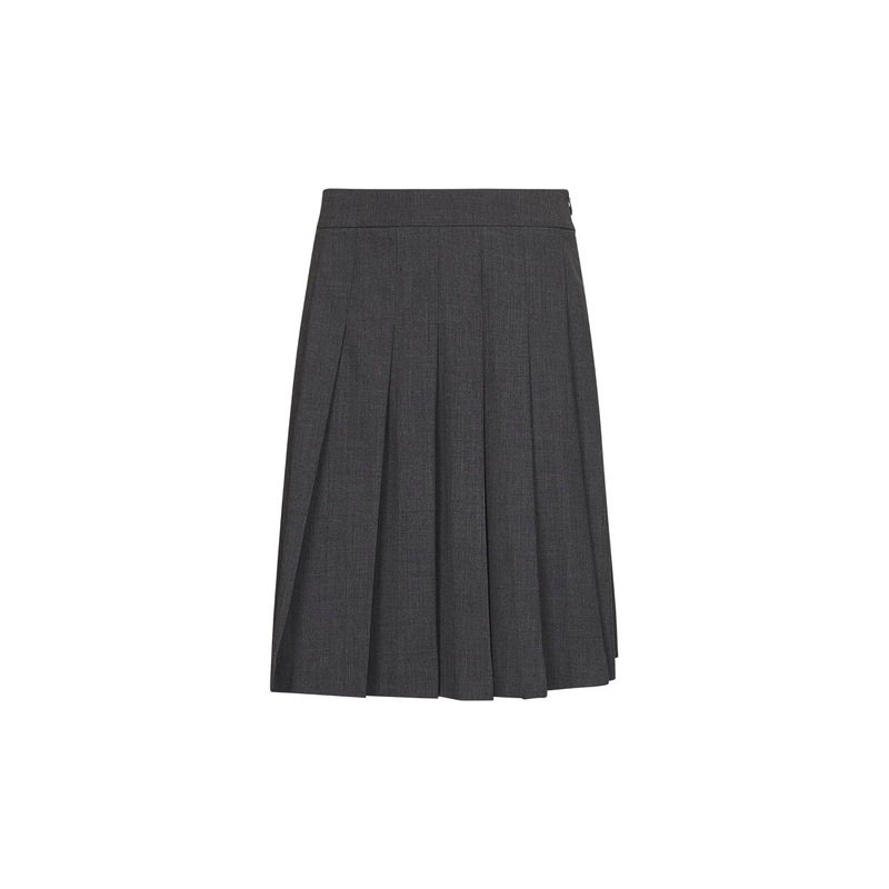 Anthracite stretch canvas Gymbe pleated skirt