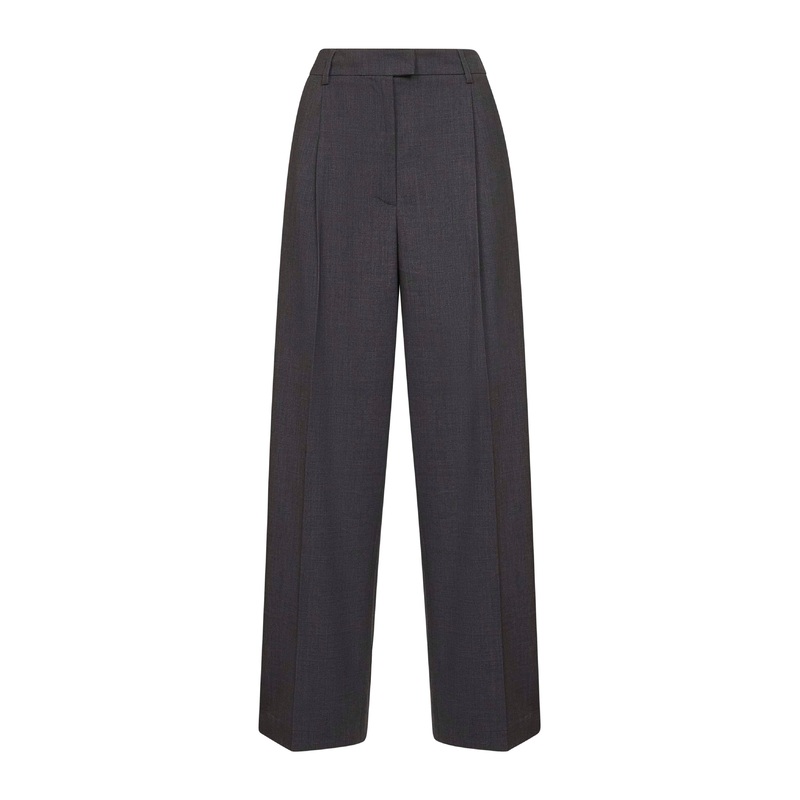 Anthracite stretch canvas Pulsa one-pleat trousers
