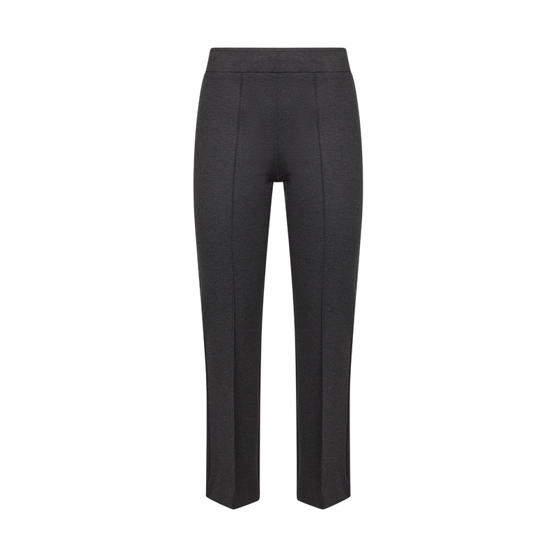 Anthracite stretch jersey Pioppo trumpet trousers