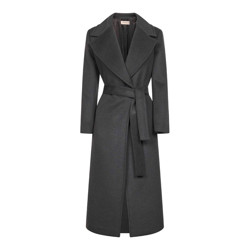 Anthracite wool blend Calistea wrap coat