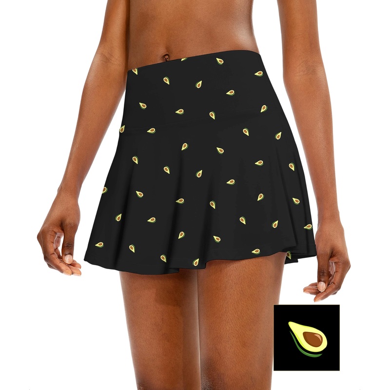 Avocado Custom The Background Color Women’s Athletic Golf Skorts Flared Skirts