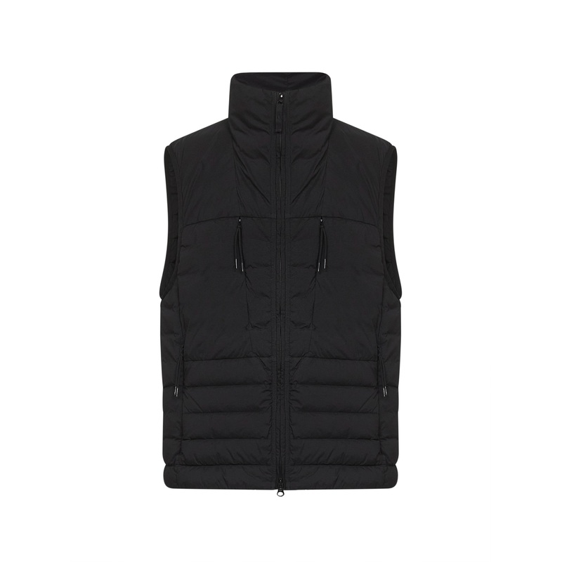 Black stretch nylon padded vest