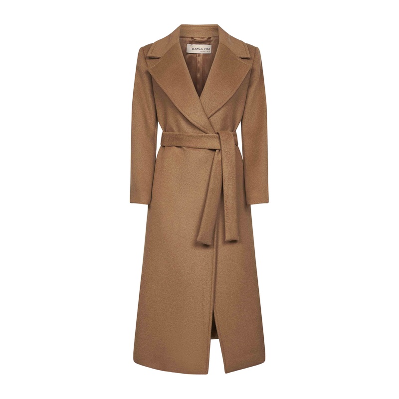 Camel wool blend Calistea wrap coat