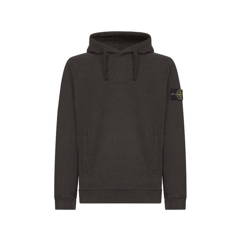 Lead grey brushed organic cotton hoodie