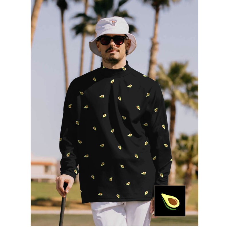 Men’s Avocado Custom The Background Color Pullover High neck Long/Short sleeve T-Shirt