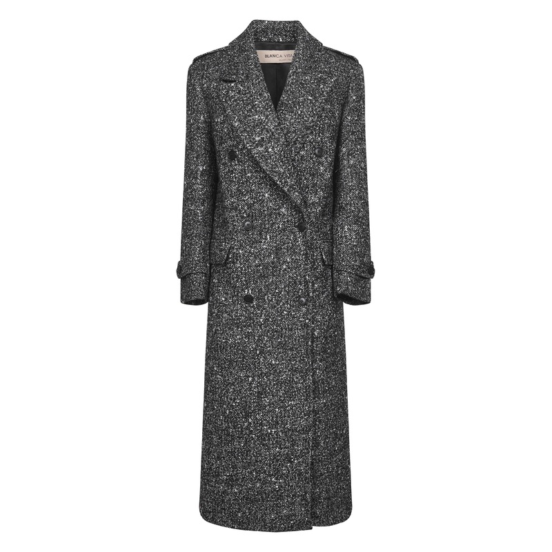 Onyx chevron Colle double-breasted coat