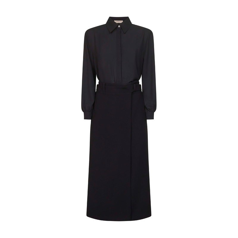 Onyx crepe Aliante shirt dress