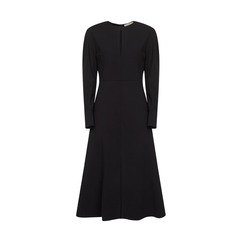 Onyx stretch cady Aderia midi dress