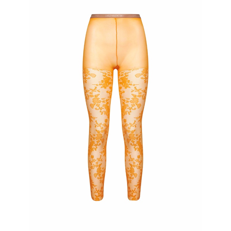 Orange Lycra Lace tights|S|M|L