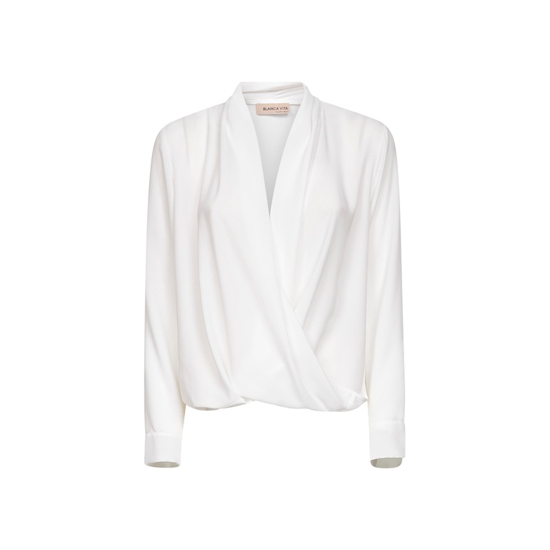 White georgette Tidus blouse|38|40|42|44|46