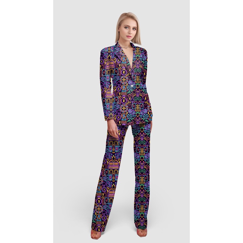 Bankroll neon-Women’s Blazer Casual Work Office Blazer Suit set