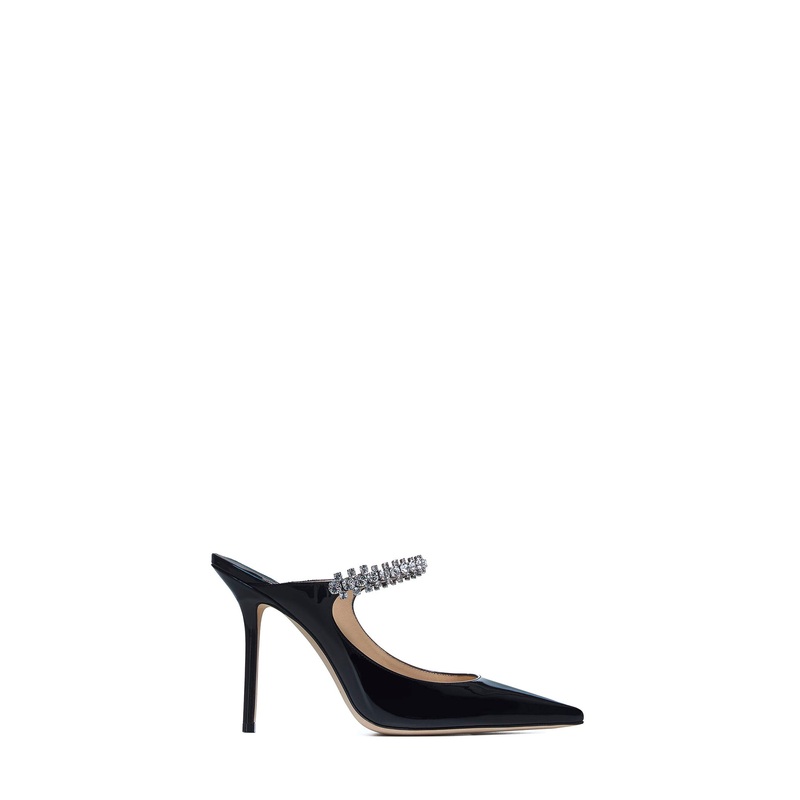 Bing 100 crystals patent leather mules