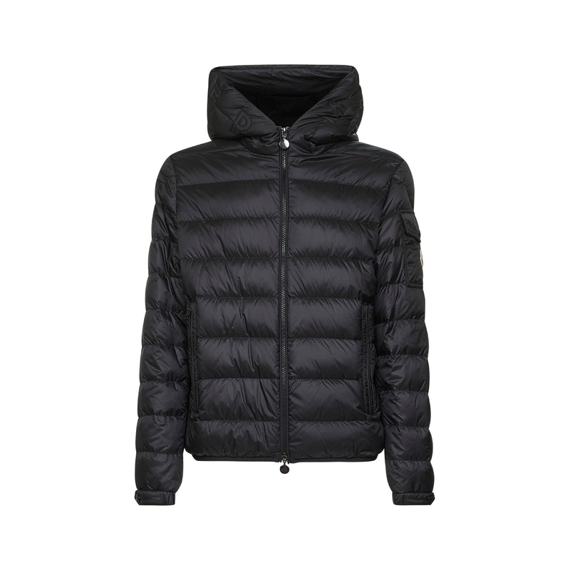 Black Najan short hooded down jacket