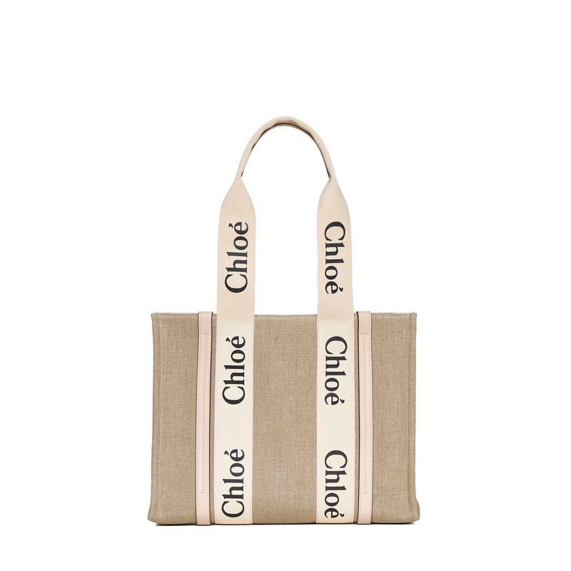 Medium Woody tote bag in linen