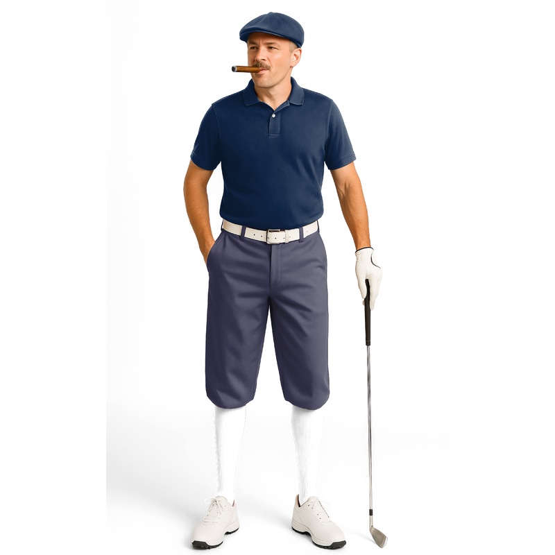 Navy Men’s Golf Knickers Pants Custom The Background Color Men’s Golf Knickers Pants