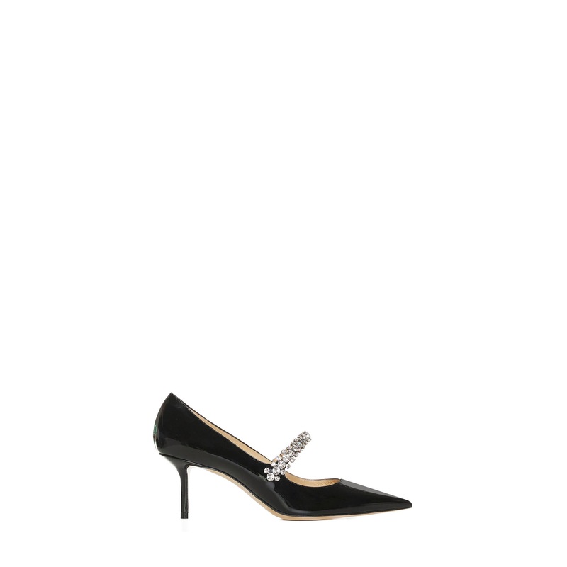 Bing 65 crystals patent leather pumps