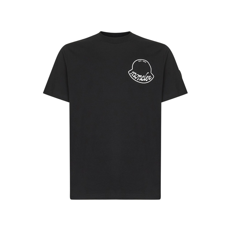 Black cotton logo T-shirt|S|M|L|XL|XXL